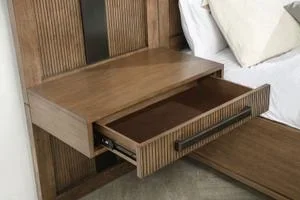 Terrace 2-piece Wall Panel With Nightstand Set Ash Brown