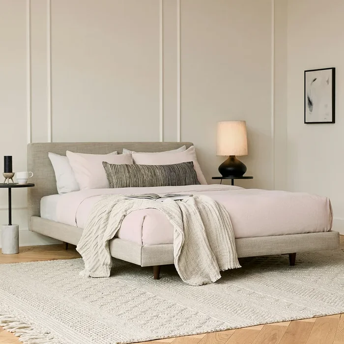 Tessu Queen Low Profile Upholstered Bed – Clay Taupe