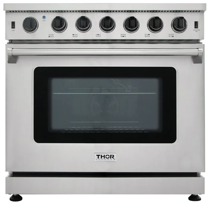 Thor Kitchen 36″ 6.0 Cu. Ft. Freestanding Gas Range – LRG3601U-SS|Cuisinière amovible à gaz 36 po Thor Kitchen de 6,0 pi³ – LRG3601U-SS|LRG3601S