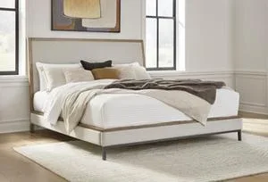 Tomtyn California King Upholstered Footboard/rails/roll Slats