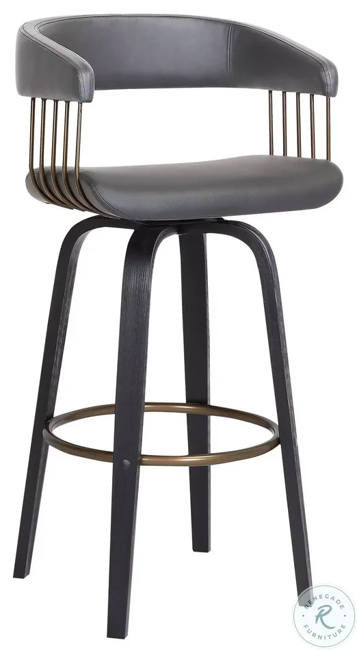 Topanga Black And Gray 26″ Swivel Counter Height Stool