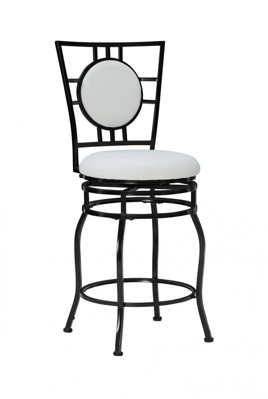 Townsend Faux Leather Adjustable Leg Bar Stool – Black|Tabouret bar Townsend en similicuir et avec pattes réglables – noir
