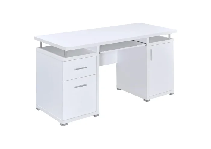 Tracy 55-inch 2-drawer Office Computer Desk White
