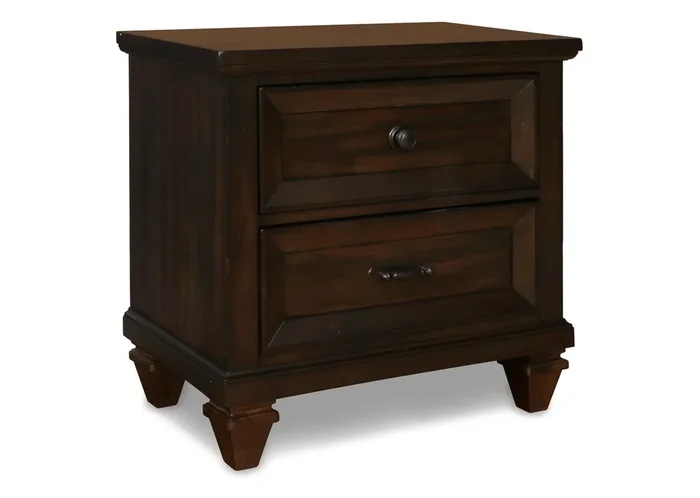 Traditional 2-Drawer Nightstand with USB Ports