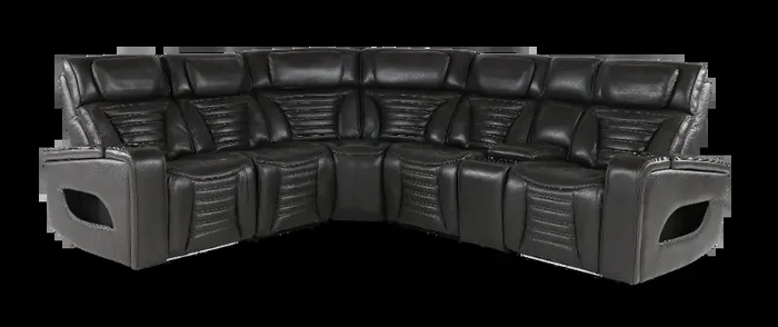 Transformer Dark Gray 6 Piece Zero-Gravity Power Reclining Sectional
