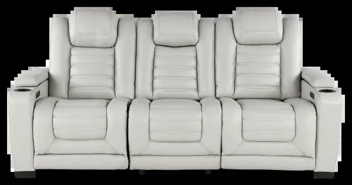Transformer Light Gray Leather 3 Piece Power Reclining Sofa