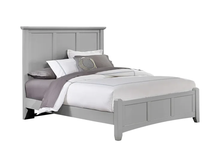 Transitional California King Mansion Bed with Low Profile Footboard