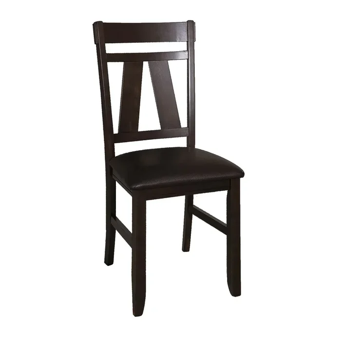 Transitional Splat Back Side Chair with Upholstered Seat