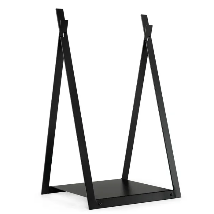 Triangle Firewood Rack with Raised Base for Fireplace Fire Pit
