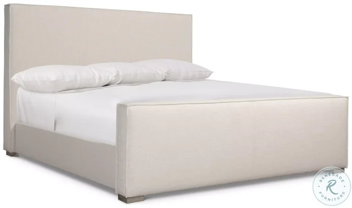 Tribeca Beige Upholstered King Panel Bed