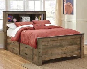 Trinell Full Bookcase Bed With 2 Sided Storage