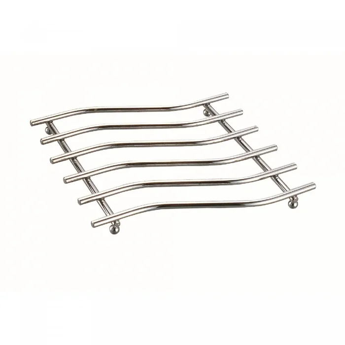 Trivet Flat Metal Square Wavey Coaster|Sous-verre carré plat en métal à motif ondulé