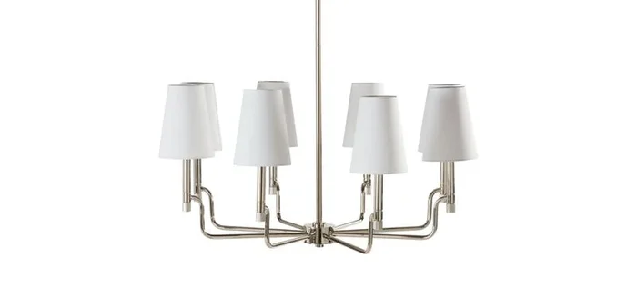 Turnbull Large Chandelier, Polished Nickel