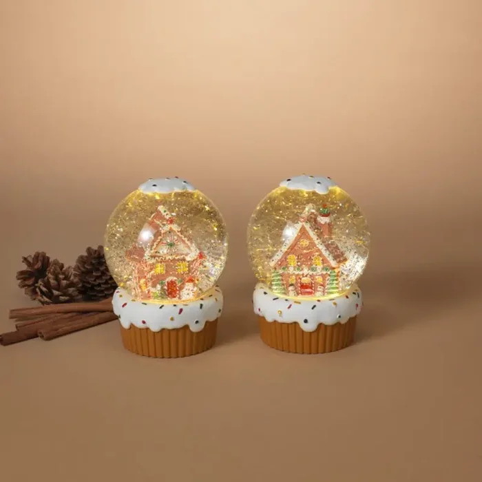 Two Assorted 6.3″ Christmas Water Globe