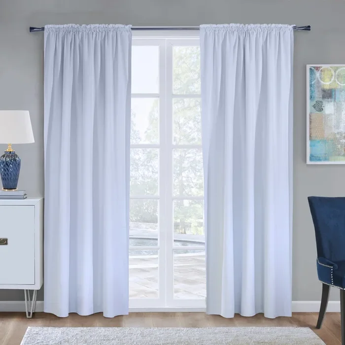 Ultimate White Multi-Header Lining Curtain Panel – 45″ X 88″|Panneau de rideau passe-tringle Cote D’azure ivoire – 56 po x 84 po