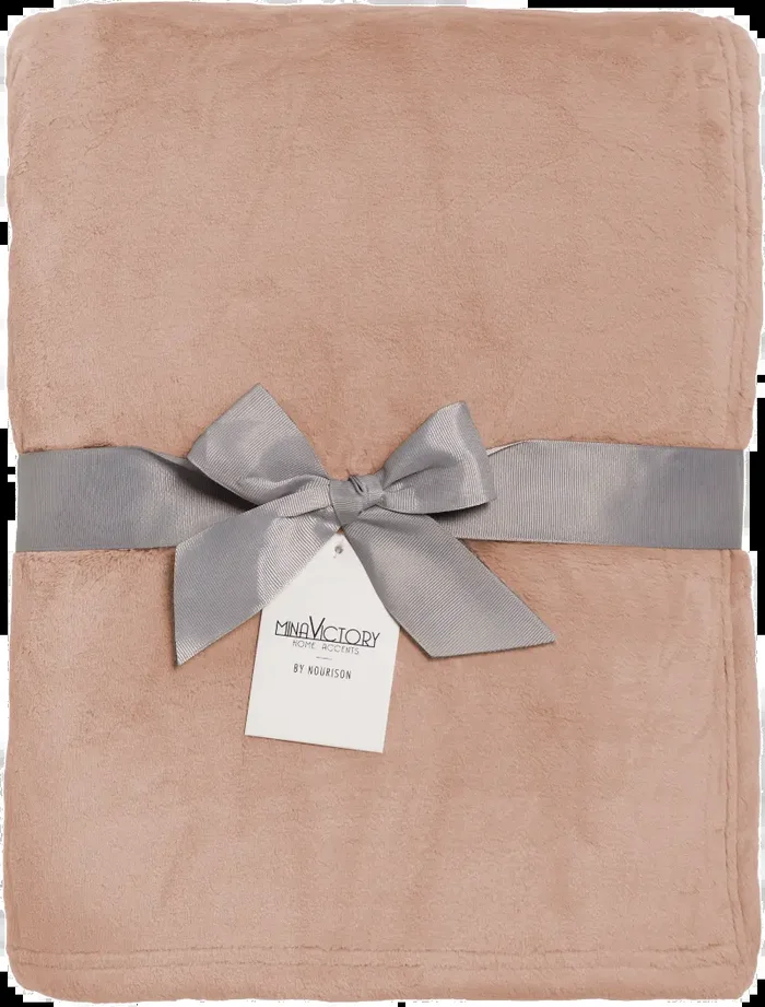 Ultra Soft Blush Faux Fur Throw Blanket