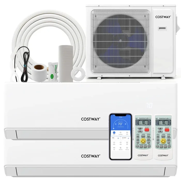 UltrEco Series 36000 BTU 2 Zone 23 SEER2 Mini Split Air Conditioner Wifi Enabled with Heat Pump
