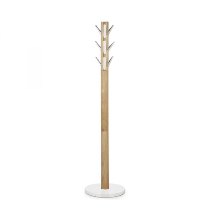 Umbra Modern Wood Flapper Coat Rack – White and Natural|Portemanteau moderne Flapper de Umbra en bois – blanc et naturel