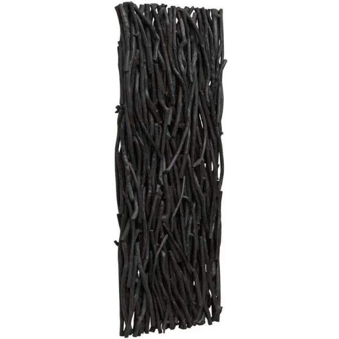 Uttermost Gathered Teak Black Wall Panel Wall Art