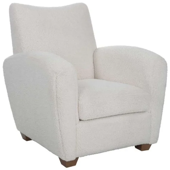 Uttermost Teddy Off-White Shearling Accent Chair