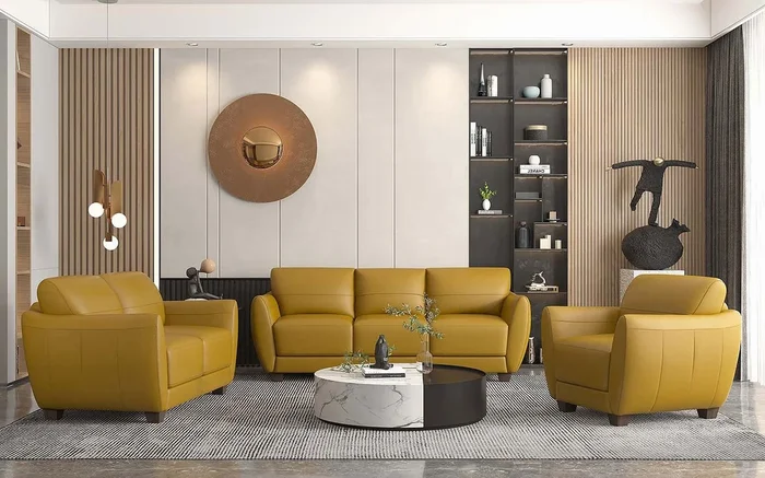 Valeria Living Room Set (Mustard)