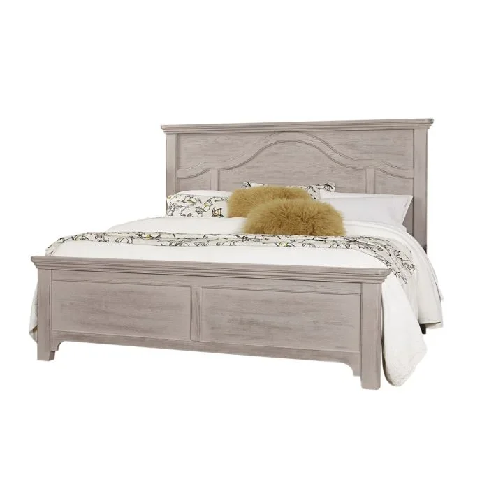 Vaughan-Bassett Bungalow Dover Grey Two-Tone King Mantel Bed