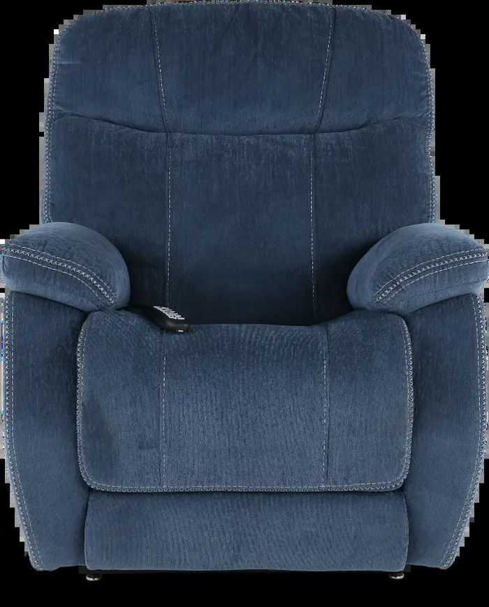 Velvety Navy Blue Power Lift Recliner