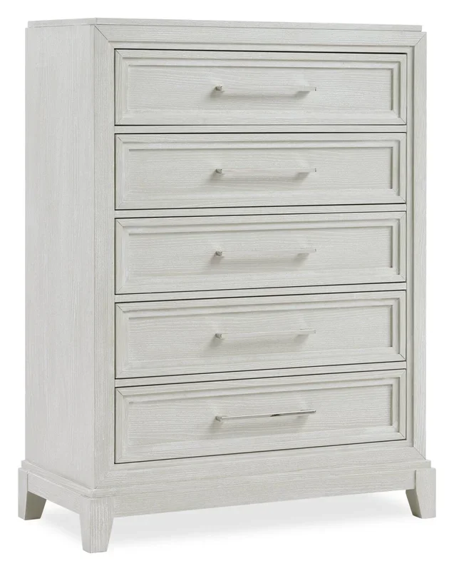 Vida Bedroom 5-Drawer Chest, 38″W x 52″H – Sand | Commode verticale Vida de 38 po (L) x 52 po (H) à 5 tiroirs pour la chambre à coucher – sable