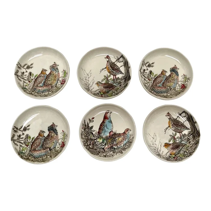 Vintage 1960s Johnson Brothers Game Birds Butter Plates – Set of 6