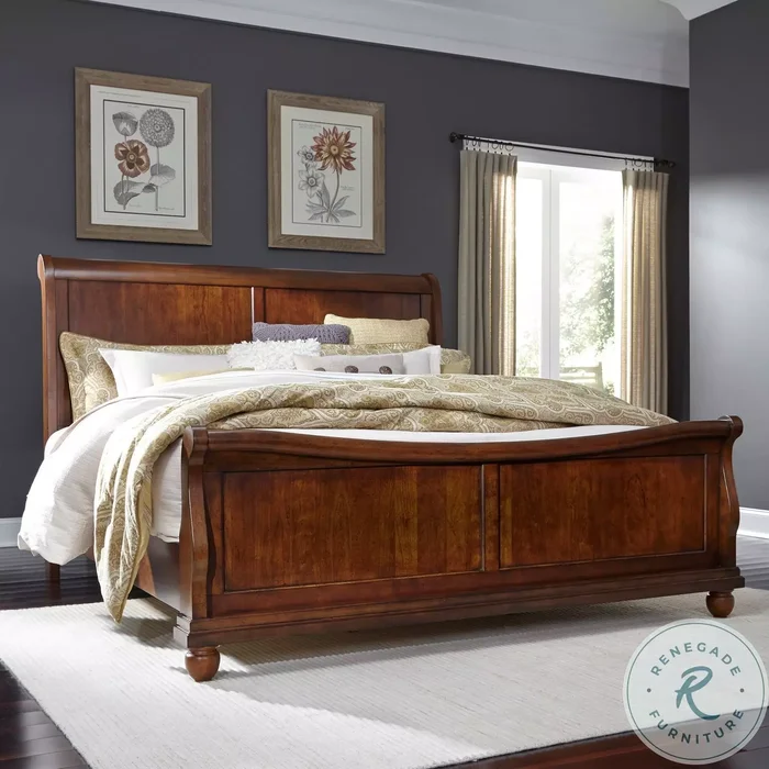 Vintage Heritage Rustic Cherry King Sleigh Bed