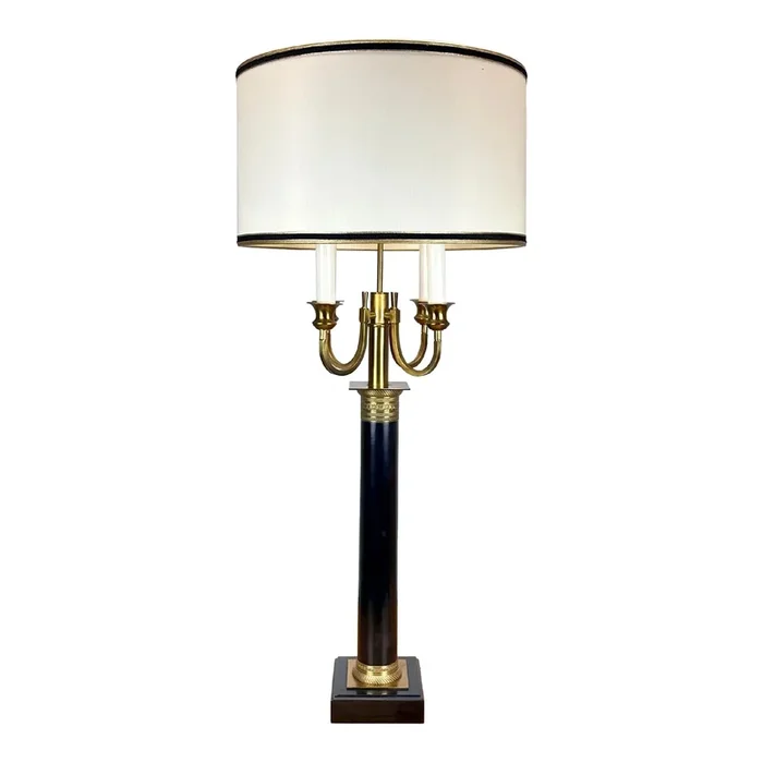Vintage Paul Hanson Neoclassical Candelabra Table Lamp