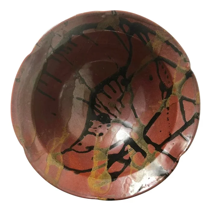 Vintage Studio Art Pottery Abstract 12″ Centerpiece Bowl