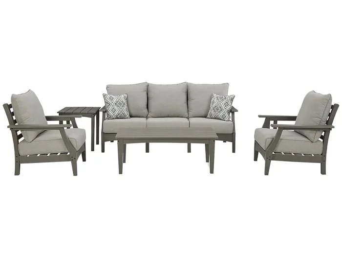 Visola Outdoor Gray 5 Piece Lounge Set