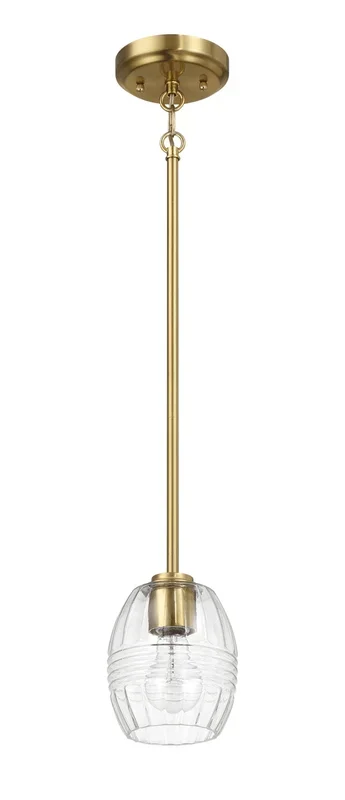 Vista – Single Pendant Chain Hanging Light – Clear / Gold