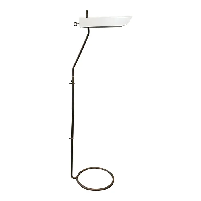 Visual Comfort Adjustable Antiqued Brass & White Floor Lamp