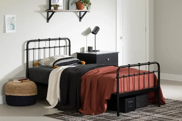 Vito Black Metal Twin Bed – South Shore