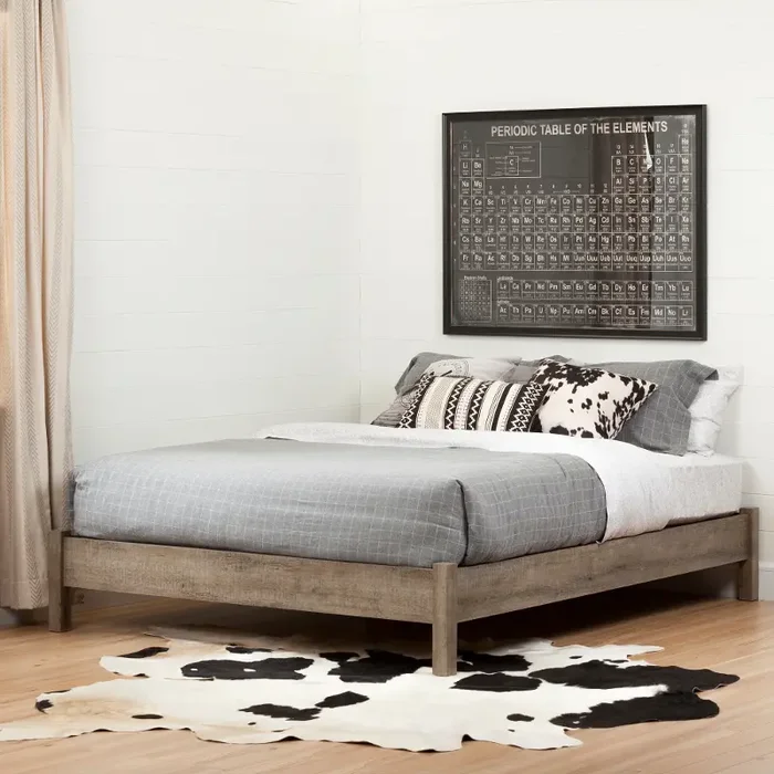 Weathered Oak Full Platform Bed – South Shore