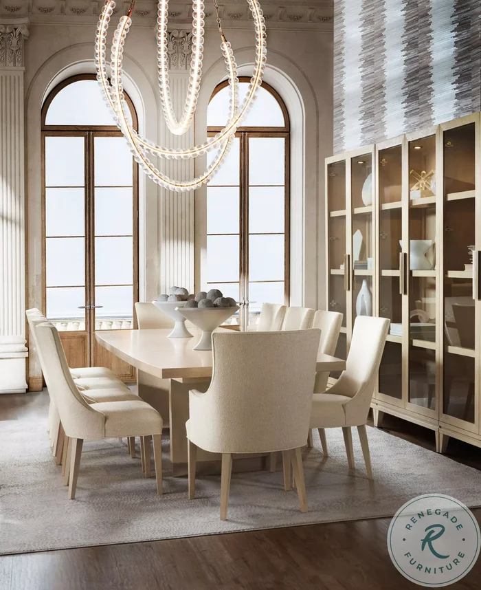 Wendover Polished Limestone Rectangle Extendable Dining Room Set