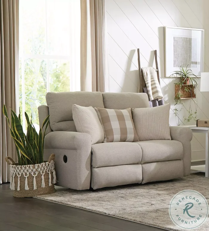Westport Cement Lay Flat Reclining Loveseat