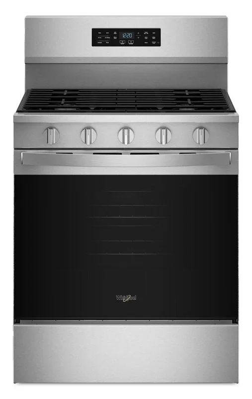 Whirlpool 5.0 Cu. Ft. Gas Range with Air Cooking – Fingerprint Resistant Stainless Steel – WFGS5730SZ | Cuisinière à gaz Whirlpool de 5,0 pi3 avec cuisson à air – acier inoxydable résistant aux traces de doigts – WFGS5730SZ