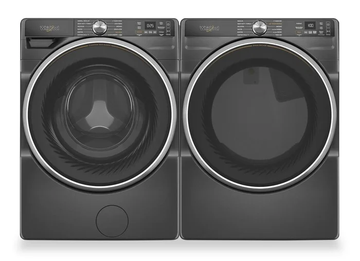 Whirlpool 5.8 Cu. Ft. Front-Load Washer with FreshFlow™ Vent System and 7.4 Cu. Ft. Gas Dryer | Laveuse à chargement frontal de 5,8 pi³ avec système de ventilation FreshFlowMC et sécheuse à gaz de 7,4 pi³ de Whirlpool | WHFL67UG