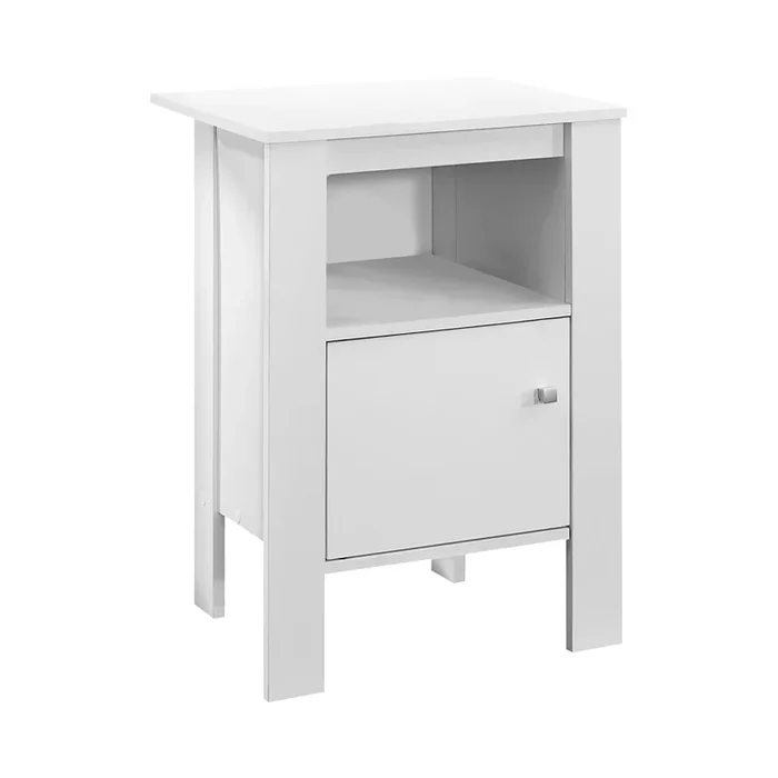White Side Table Nightstand|Table de nuit d’appoint blanche|D90F9YX3