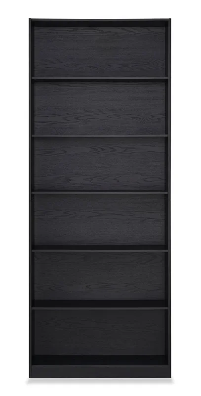 William 31.5″ 6-Shelf Bookcase – Black | Bibliothèque William de 31,5 po à 6 tablettes – noire