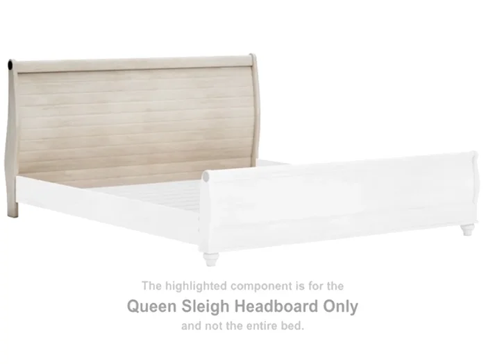 Willowton Whitewash Sleigh Bed Headboard