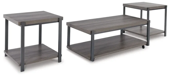 Wilmaden – Occasional Table Set (Set of 3) – Gray / Black