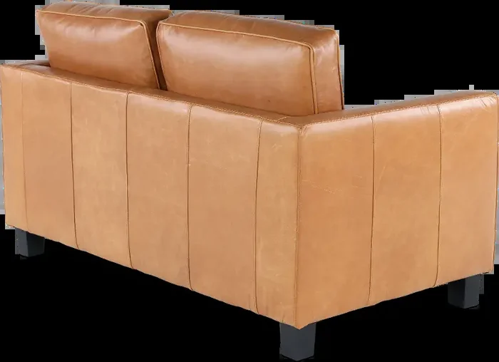 Winston Chestnut Brown Leather Loveseat