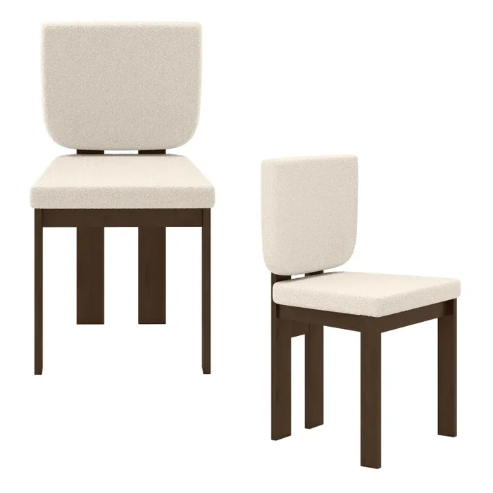 Wooden Dining Chair Set of 2 with Rubber Wood Leg for Home Office Living Room