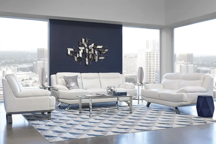 Zamora 3 Pc Leather Living Room Set