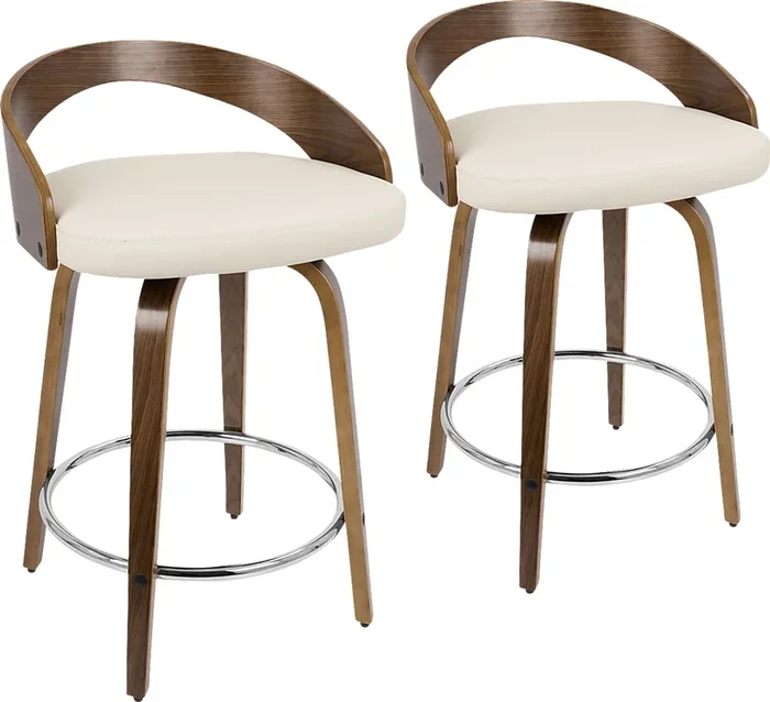 Zykan II Cream Counter Height Stool, Set of 2